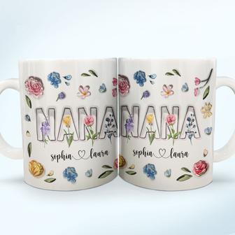 Mom Nana Flowers Personalized Mug - Gift for Grandma - Thegiftio UK