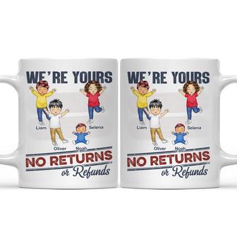 No Returns Or Refunds Funny Chibi Grandkids Custom Mug - Thegiftio UK
