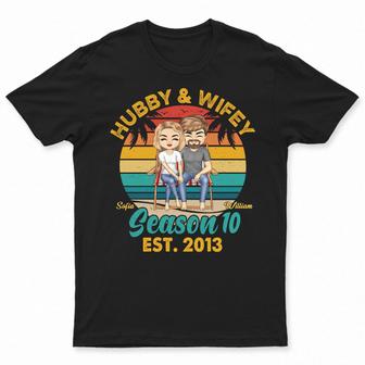 Hubby And Wifey Seasons Beach Custom T-Shirt - Birthday Gift - Thegiftio UK