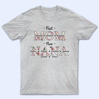 First Mom Now Grandma Floral Custom T-Shirt - Gift for Moms - Thegiftio UK