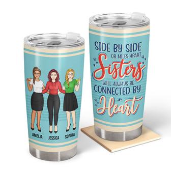 Side By Side Or Miles Apart Custom Tumbler - Sibling Gift - Thegiftio UK