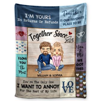 I Love You The Most Together Since Couple - Anniversary, Birthday Gift For Spouse, Husband, Wife, Boyfriend, Girlfriend - Personalized Custom Fleece Blanket - Thegiftio UK