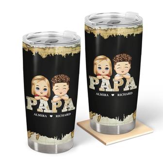 Vintage Map Papa Title Personalized Tumbler - Birthday Gift - Thegiftio UK