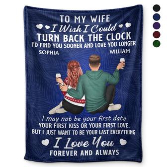 I Wish I Could Turn Back The Clock - Anniversary, Loving Gift For Couples, Husband, Wife - Personalized Fleece Blanket - Thegiftio UK