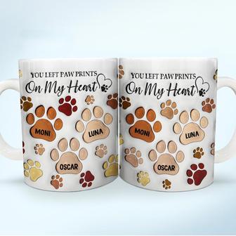 You Left Paw Prints Personalized Mug - Memorial Gift - Thegiftio UK
