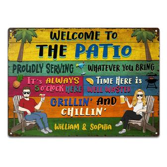 Patio Welcome Grilling Custom Metal Sign - Gift for Couples - Thegiftio UK