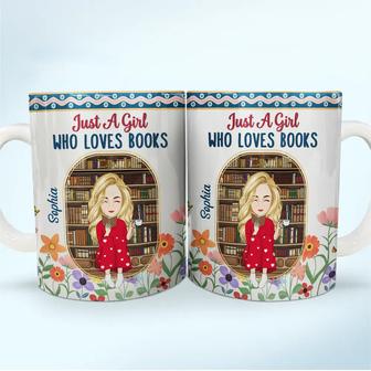 Just A Girl Who Loves Books Flower Garden Custom Mug - Gift - Thegiftio UK