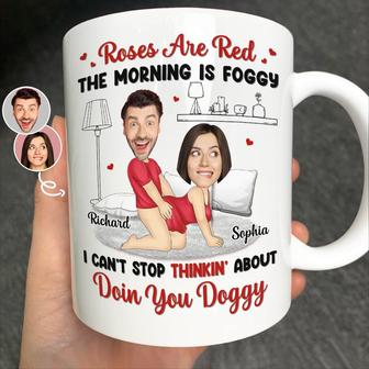 Custom Photo Couple Roses Are Red Mug - Gift for Couples - Thegiftio UK