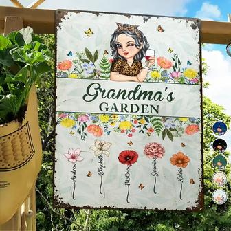Birth Month Flower Grandma's Garden Custom Metal Sign - Gift - Thegiftio UK
