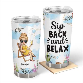 Sip Back And Relax Personalized Tumbler - Gift for Dad - Thegiftio UK
