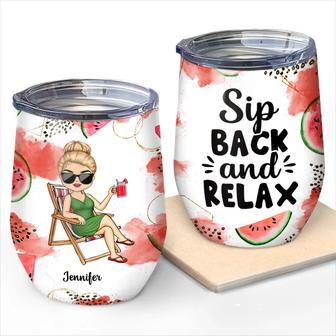 Sip Back And Relax Personalized Wine Tumbler - Gift for Dad - Thegiftio UK