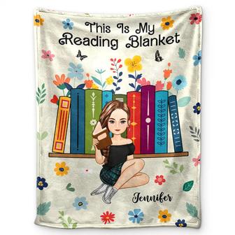 Book Flower My Reading Blanket - Personalized Fleece Blanket, Sherpa Blanket - Thegiftio UK