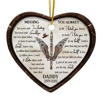 Missing You Always Angel Wings Personalized Ornament - Gift - Thegiftio UK
