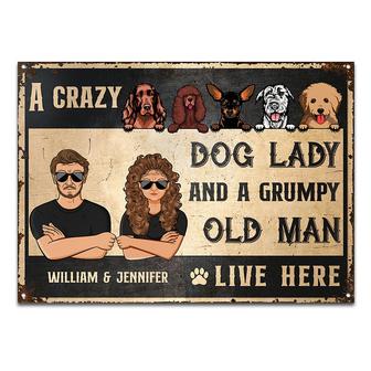 Dog Lovers Crazy Dog Lady And Grumpy Old Man Live Here - Thegiftio UK