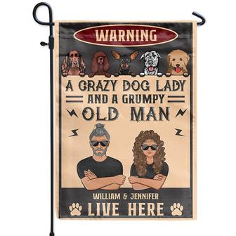 Dog Lovers A Crazy Dog Lady And Her Grumpy Old Man Custom - Thegiftio UK