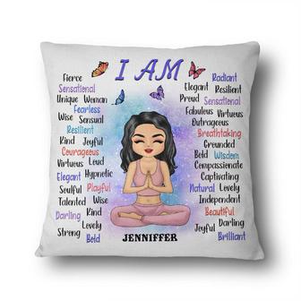 Yoga Chibi Girl I Am Personalized Pillow - Gift for Friends - Thegiftio UK
