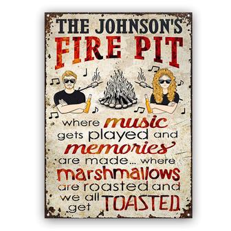 Camping Fire Pit Get Toasted Custom Metal Sign - Couple Gift - Thegiftio UK