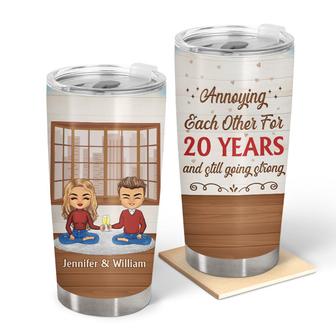 Chibi Couple Annoying Each Other Custom Tumbler - Thegiftio UK