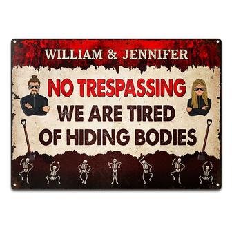 No Trespassing Personalized Metal Sign - Gift for Couples - Thegiftio UK