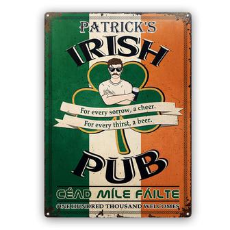 Irish Pub One Hundred Thousand Welcomes Custom Metal Sign - Thegiftio UK
