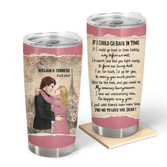 If I Could Go Back In Time Custom Tumbler - Anniversary Gift - Thegiftio UK