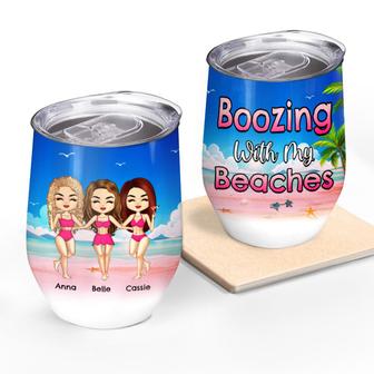 Boozing With My Beaches Custom Tumbler - Gift for Bestie - Thegiftio UK