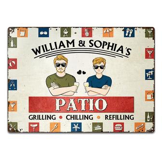 Grilling Chilling Refilling Personalized Metal Sign - Thegiftio UK