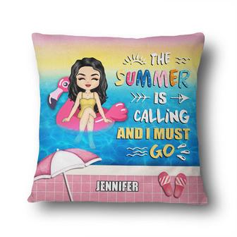 Summer Chibi Girl The Summer Is Calling Custom Pillow - Thegiftio UK