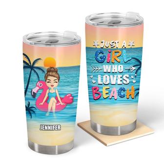 Chibi Just A Girl Who Loves Beach Custom Tumbler - Gift - Thegiftio UK