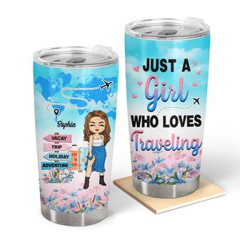 Travel Chibi Girl Personalized Tumbler - Gift for Travelers - Thegiftio UK