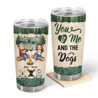 Chibi Couple You Me And The Dogs Custom Tumbler - Thegiftio UK