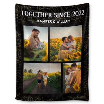 Custom Photo Couple Together Since - Personalized Custom Fleece Blanket - Thegiftio UK