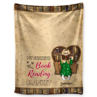 Reading My Favorite Book Reading Blanket - Gift For Book Lovers - Personalized Custom Fleece Blanket - Thegiftio UK