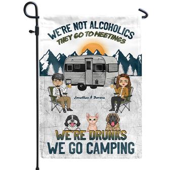 Camping We're Drunks Custom Flag - Gift for Couples - Thegiftio UK