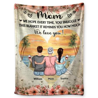 Mother & Children We Hope Every Time You Snuggle In This Blanket - Gift For Mom - Personalized Custom Fleece Blanket - Thegiftio UK