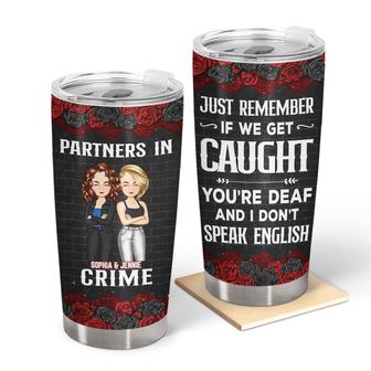 Bestie Cartoon Partners In Crime Custom Tumbler - Thegiftio UK
