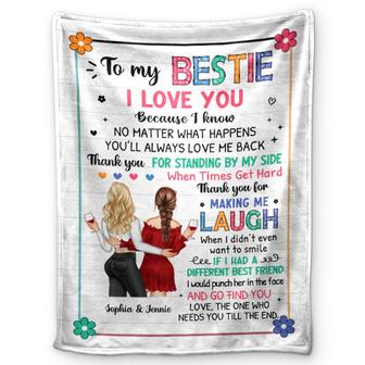 Bestie To My Bestie Flower - Gift For Besties - Personalized Fleece Blanket - Thegiftio UK