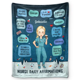 Nurse Daily Affirmation - Gift For Nurse - Personalized Fleece Blanket - Thegiftio UK