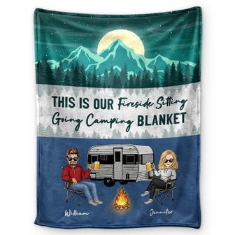 Fireside Sitting Going Camping - Gift For Couples - Personalized Fleece Blanket - Thegiftio UK