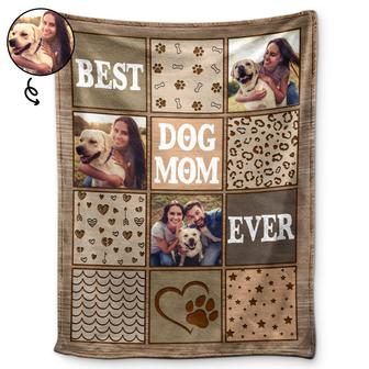 Custom Photo Best Dog Mom Ever - Gift For Pet Lovers - Personalized Fleece Blanket - Thegiftio UK
