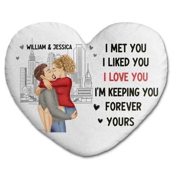 Couple Kissing Forever Yours Custom Pillow - Couples Gift - Thegiftio UK