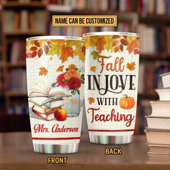 Teacher Fall In Love Custom Tumbler - Labor Day Gift - Thegiftio UK