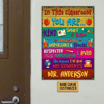 Teacher In This Classroom Custom Metal Sign - Teacher Gift - Thegiftio UK