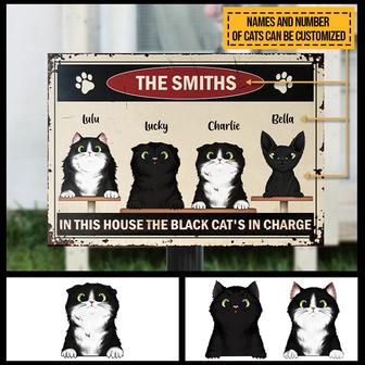 The Black Cats In Charge Custom Metal Sign - Cat Lover Gift - Thegiftio UK