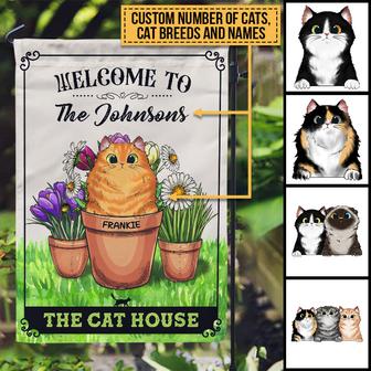 The Cats House Personalized Flag - Gift for Cat Lovers - Thegiftio UK