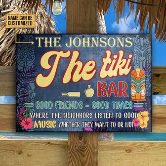 The Tiki Bar Good Music Custom Metal Sign - Gift for Friends - Thegiftio UK