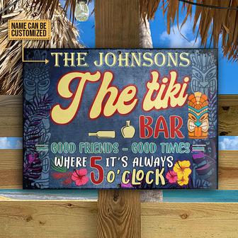 The Tiki Bar It's Always 5 O'clock Custom Metal Sign - Gift - Thegiftio UK