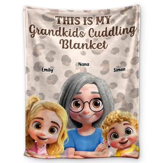 This Is My Grandkids Cuddling Blanket - Personalized Fleece Blanket, Sherpa Blanket - Thegiftio UK