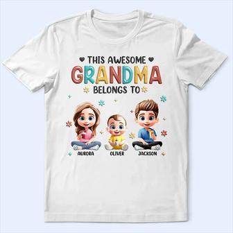 This Awesome Grandma Belongs To Custom T-Shirt - Thegiftio UK