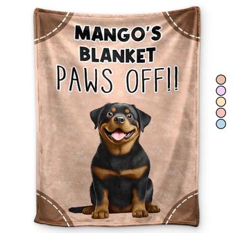 This Is Mine Paws Off Dog Cat Lovers - Personalized Fleece Blanket, Sherpa Blanket - Thegiftio UK